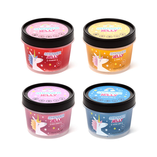 Gel de ducha Unicorn Magic Gelatina de Baño con fragancias de Fresa, Naranja, Algodón de Azúcar y Frutas Variadas