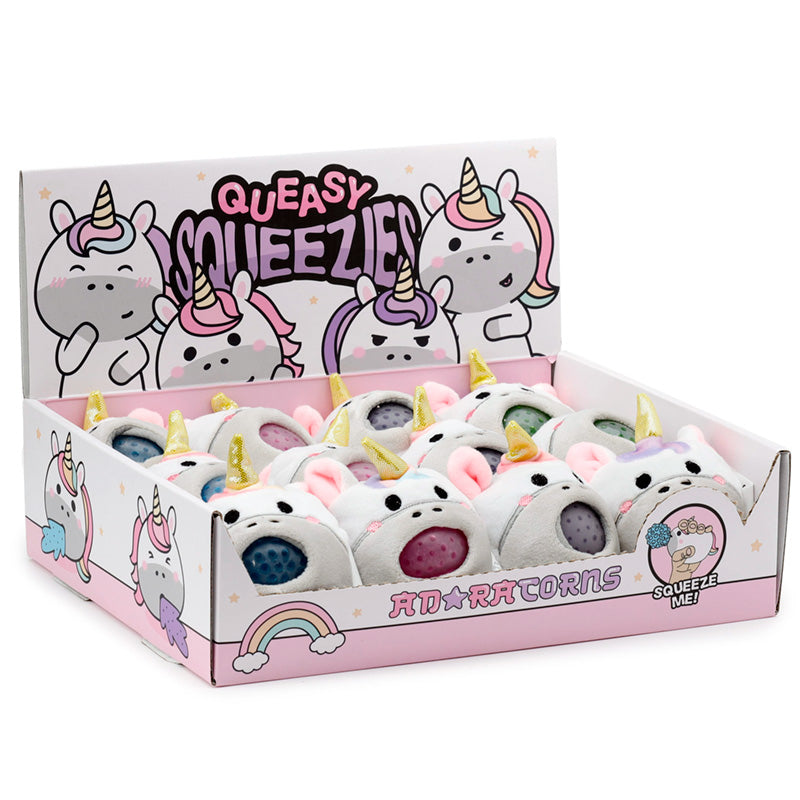 Peluche Estrujable Queasy Squeezies Unicornio